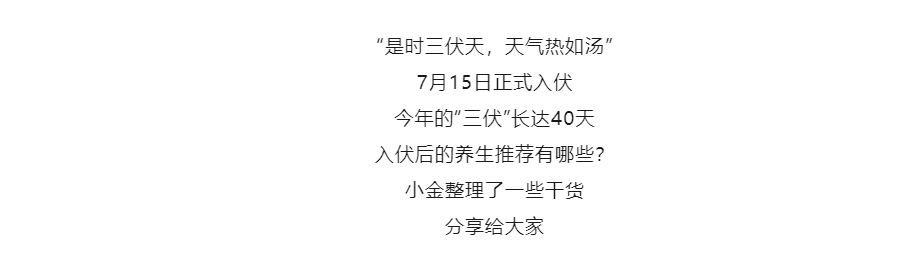 【金好來】“三伏天”實用(yòng)養生推薦來了——